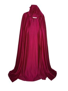 Long hooded red maroon Halloween costume dress up cosplay renaissance fair cape